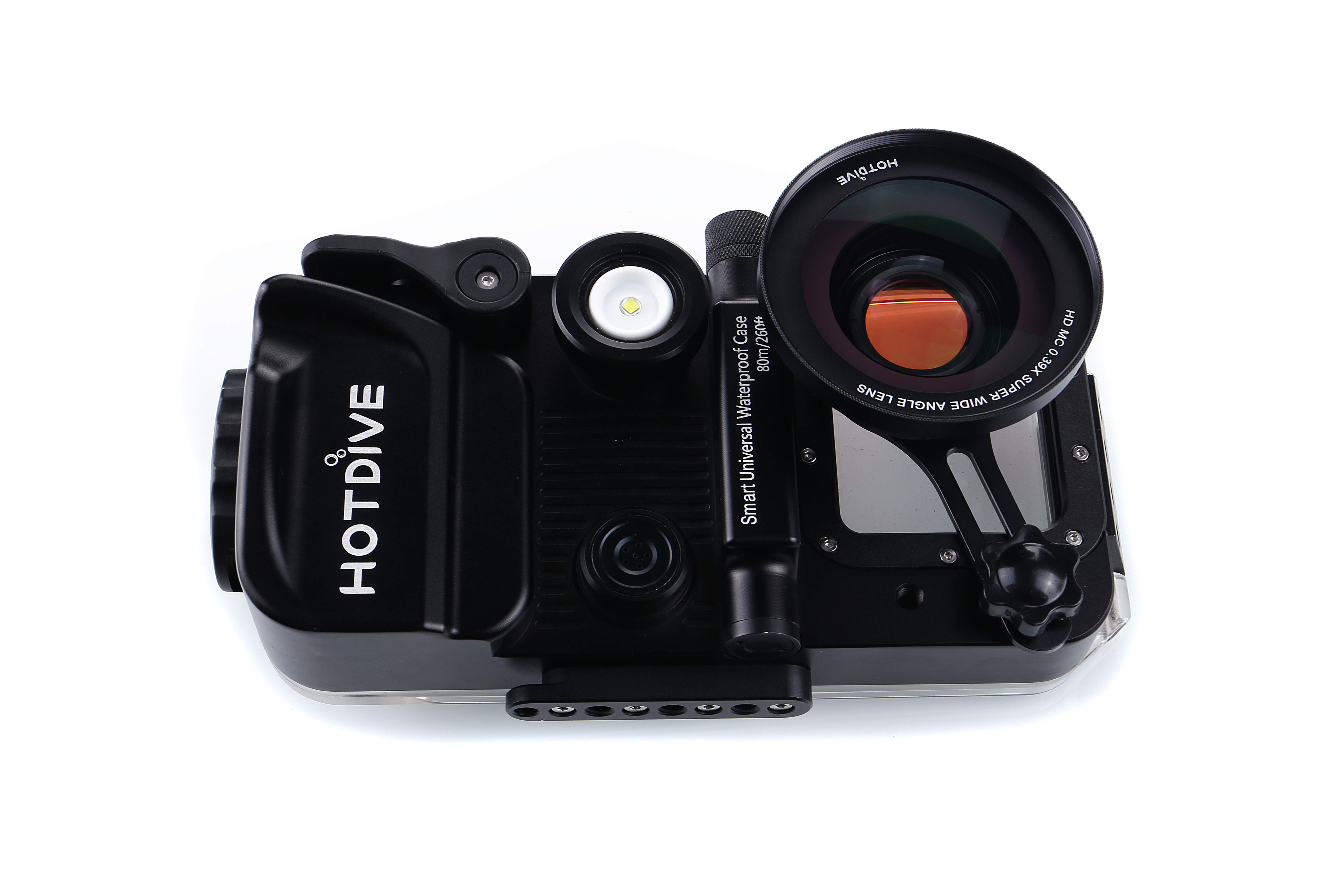 HotDive underwater housing with 0.39x wide angle lens