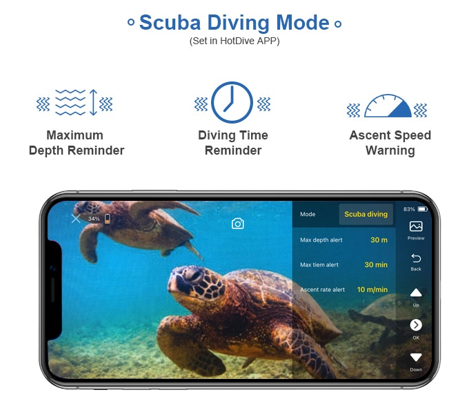 Hotdive Scuba diving mode