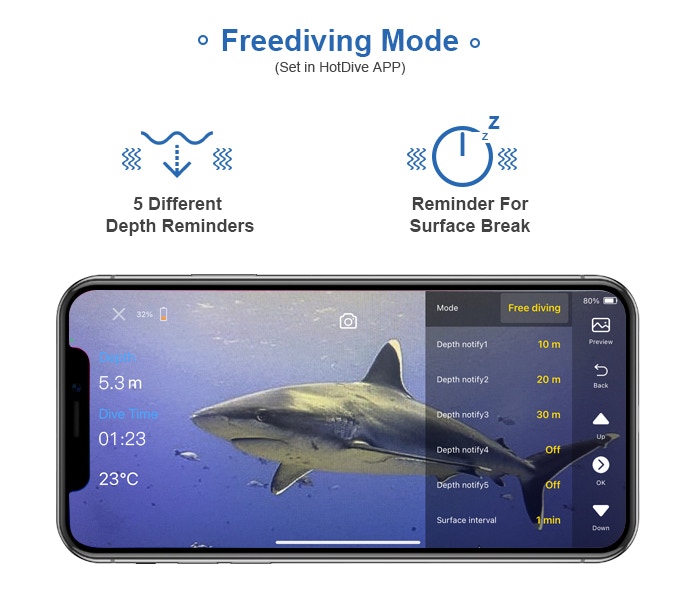 Hotdive Freediving mode